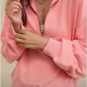 Aerie Coral Textured Pullover